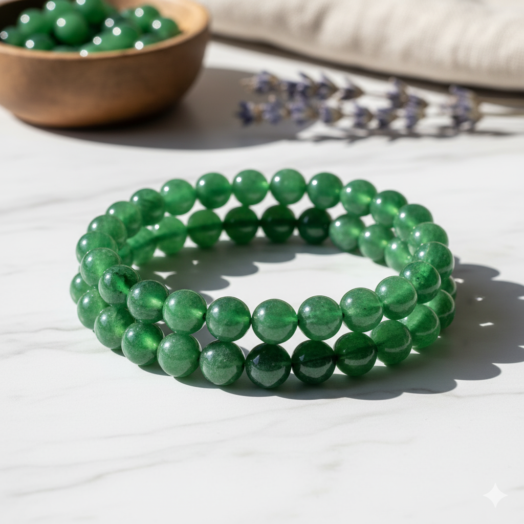 Authentic Natural Green Aventurine Crystal Bracelet – Attract Prosperity, Boost Confidence, Enhance Communication & Inner Peace