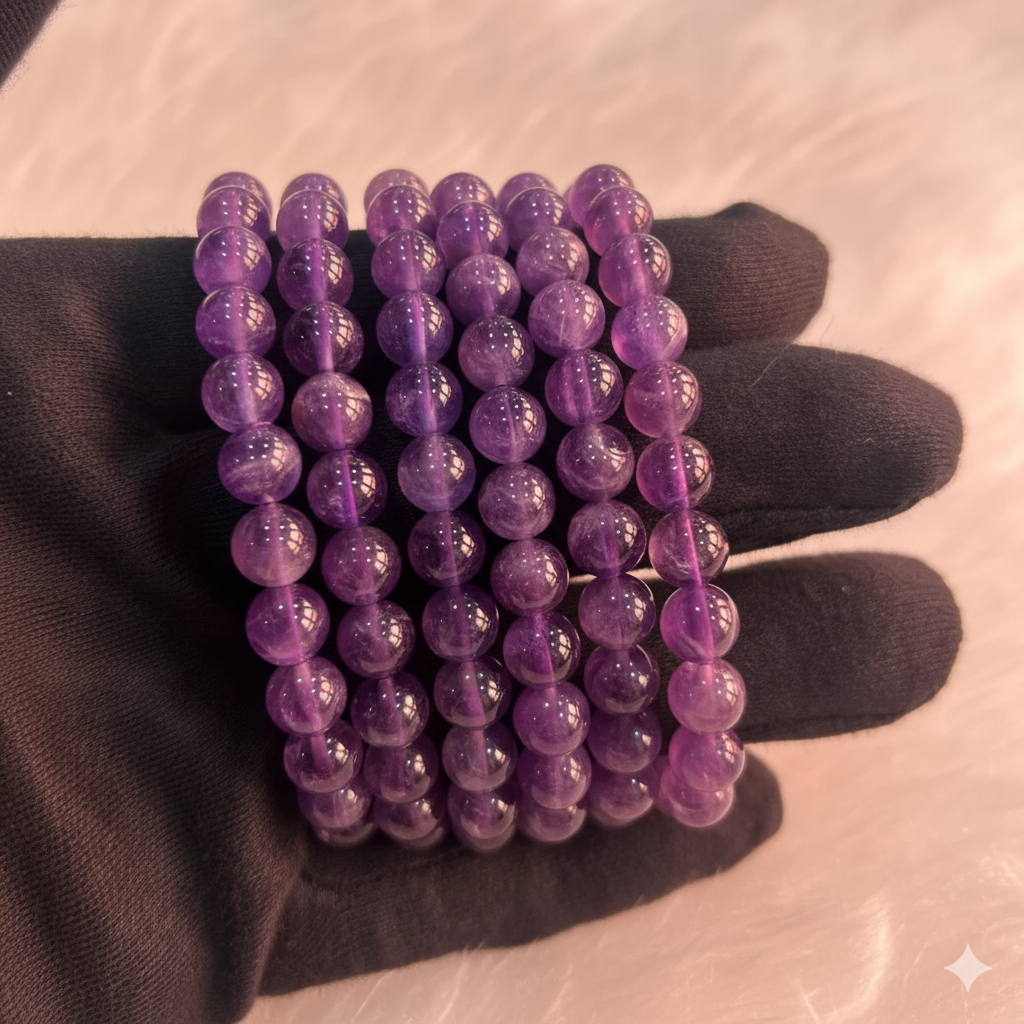 Authentic Natural Amethyst Crystal Bracelet for Enhanced Intuition, Inner Power, Protection & Emotional Stability