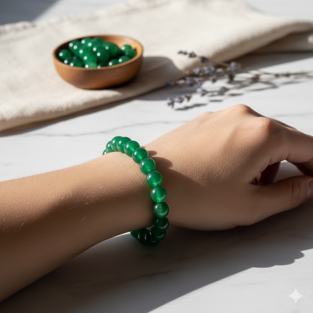 Authentic Natural Green Aventurine Crystal Bracelet – Attract Prosperity, Boost Confidence, Enhance Communication & Inner Peace
