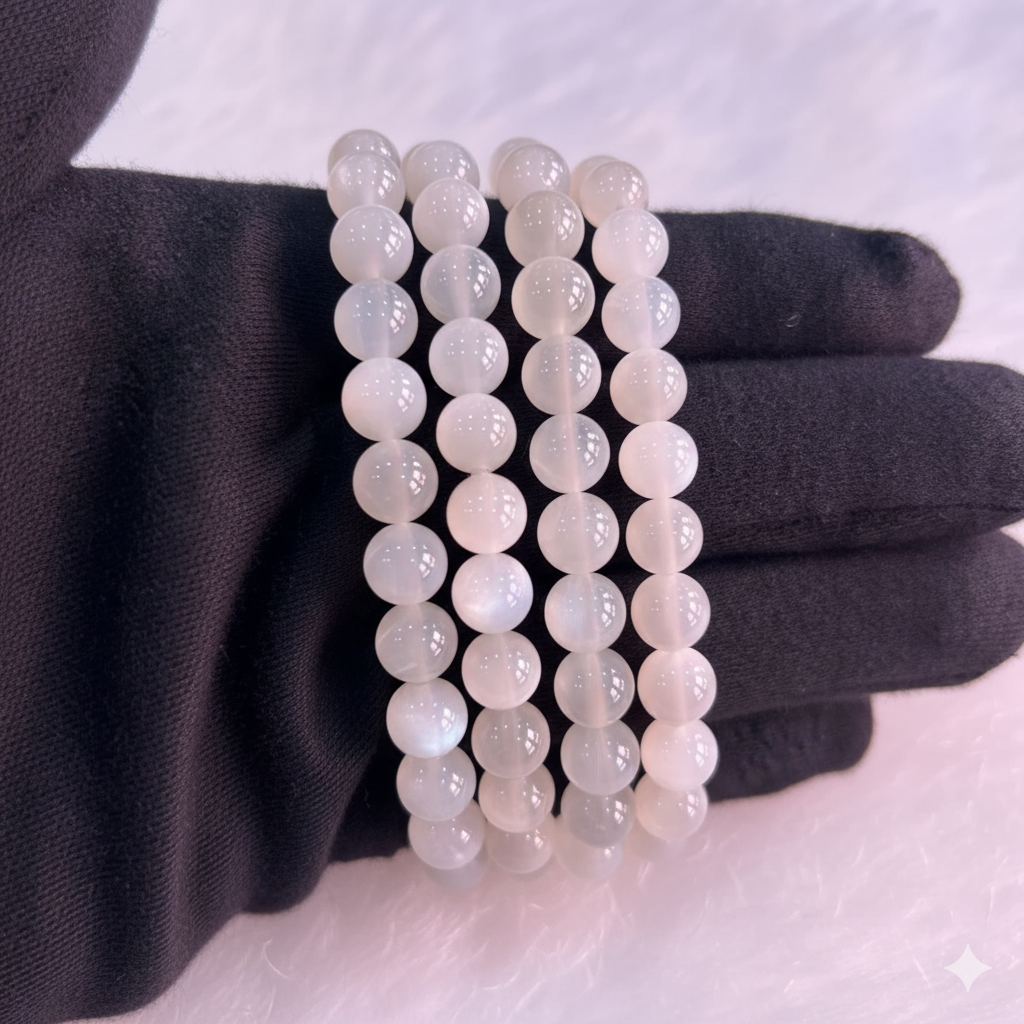 Authentic Natural White Moonstone Bracelet – Emotional Stability, Boost Intuition & Attract Positivity