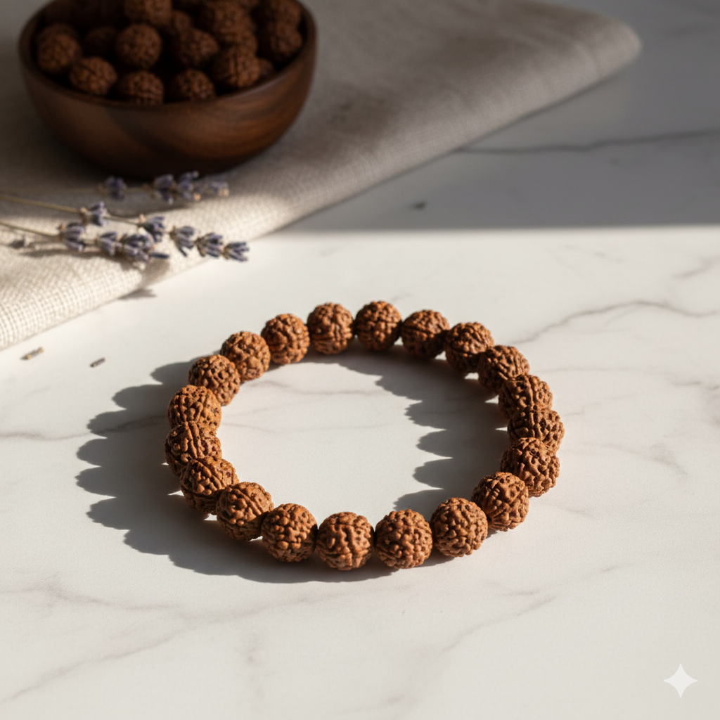 Authentic Natural 5 Mukhi Rudraksha Bracelet – Brings Peace, Protection & Divine Balance